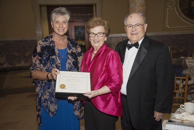 Pictured_ Sister Mary Persico, IHM, Ed.D., president of Marywood University; Jean Blackledge Sweeney, and John (Jack) P. Sweeney, Sr